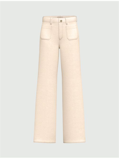Pantalone in gabardina stretch - BIANCO LANA EMME MARELLA | EMMBASCHI498/001